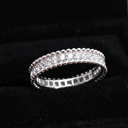 [Kincade Jewelrys] BAGUE PERLEE DIAMANT EN ARGENT