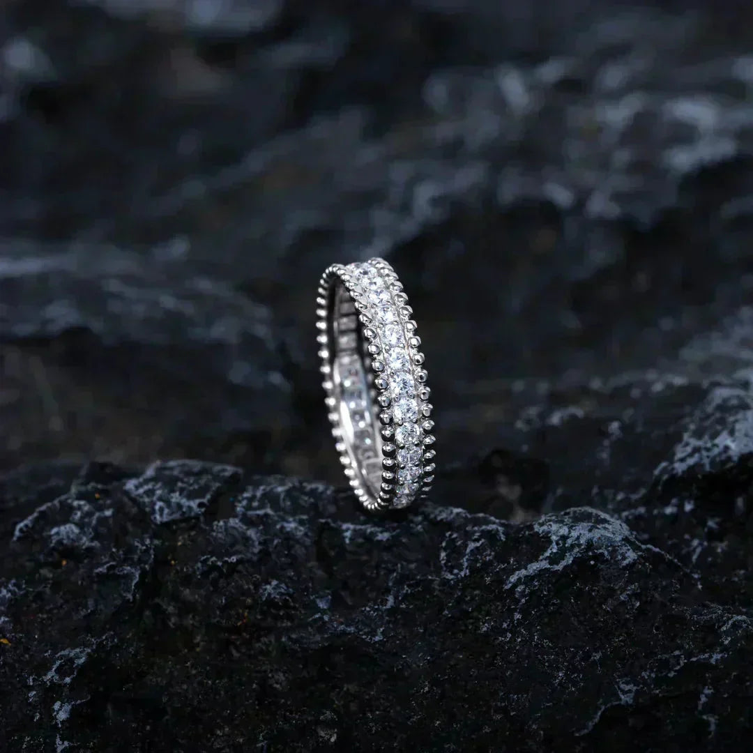 [Kincade Jewelrys] BAGUE PERLEE DIAMANT EN ARGENT