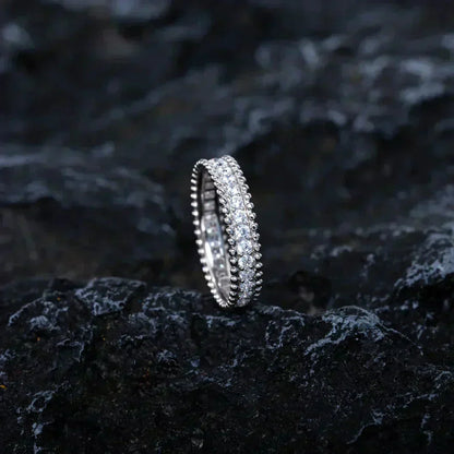 [Kincade Jewelrys] BAGUE PERLEE DIAMANT EN ARGENT