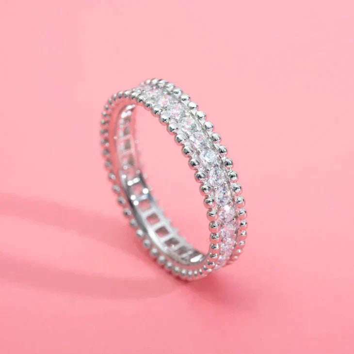 [Kincade Jewelrys] BAGUE PERLEE DIAMANT EN ARGENT