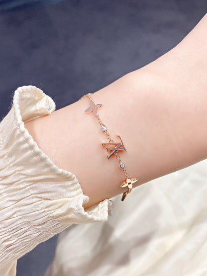 [Kincade Jewelrys]STAR AND SUN 7 MOTIFS GOLD BRACELET