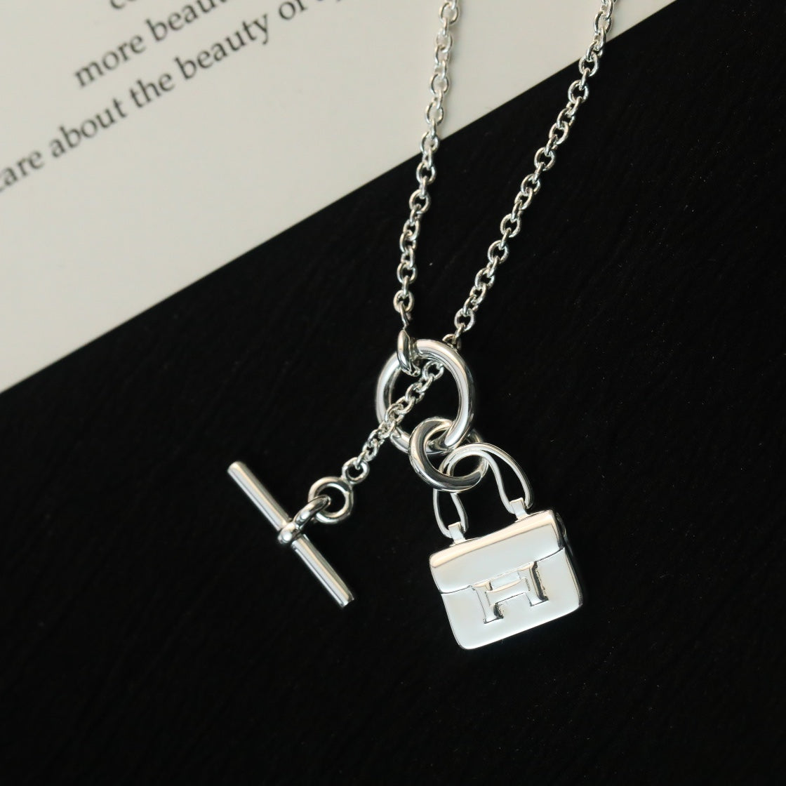 [Kincade Jewelrys]POP H PEDANT SILVER NECKLACE