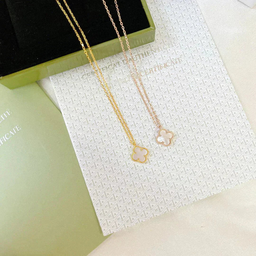 [Kincade Jewelrys]CLOVER MINI 9.5MM WHITE MOTHER-OF-PEARL NECKLACE