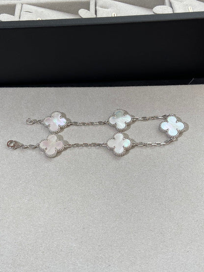 [Kincade Jewelrys]CLOVER SILVER MOP 5 MOTIF BRACELET