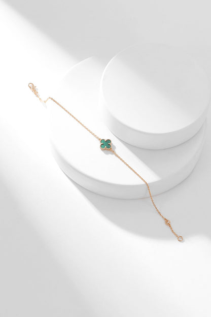 [Kincade Jewelrys]CLOVER BRACELET MALACHITE 1 MOTIF
