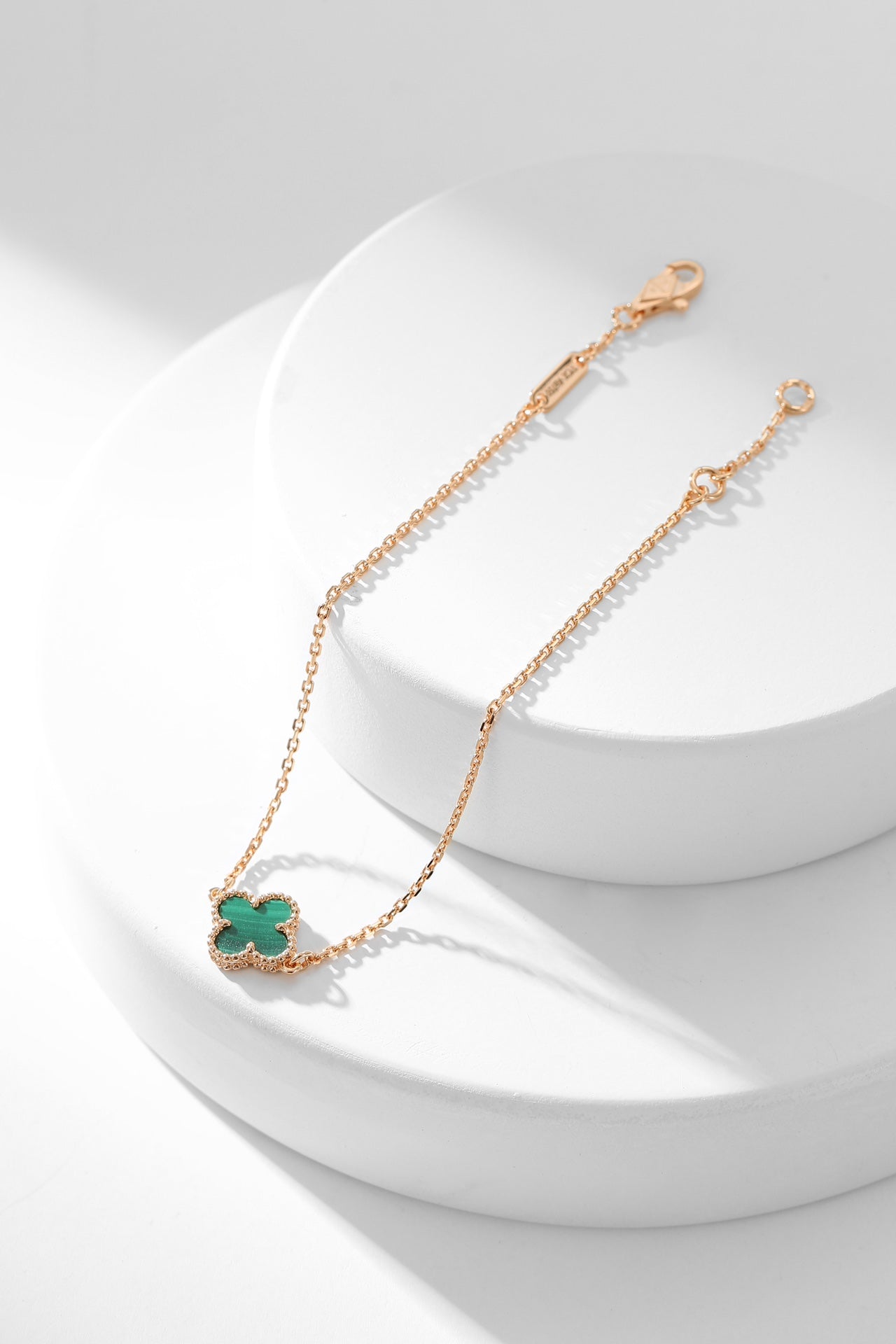 [Kincade Jewelrys]CLOVER BRACELET MALACHITE 1 MOTIF