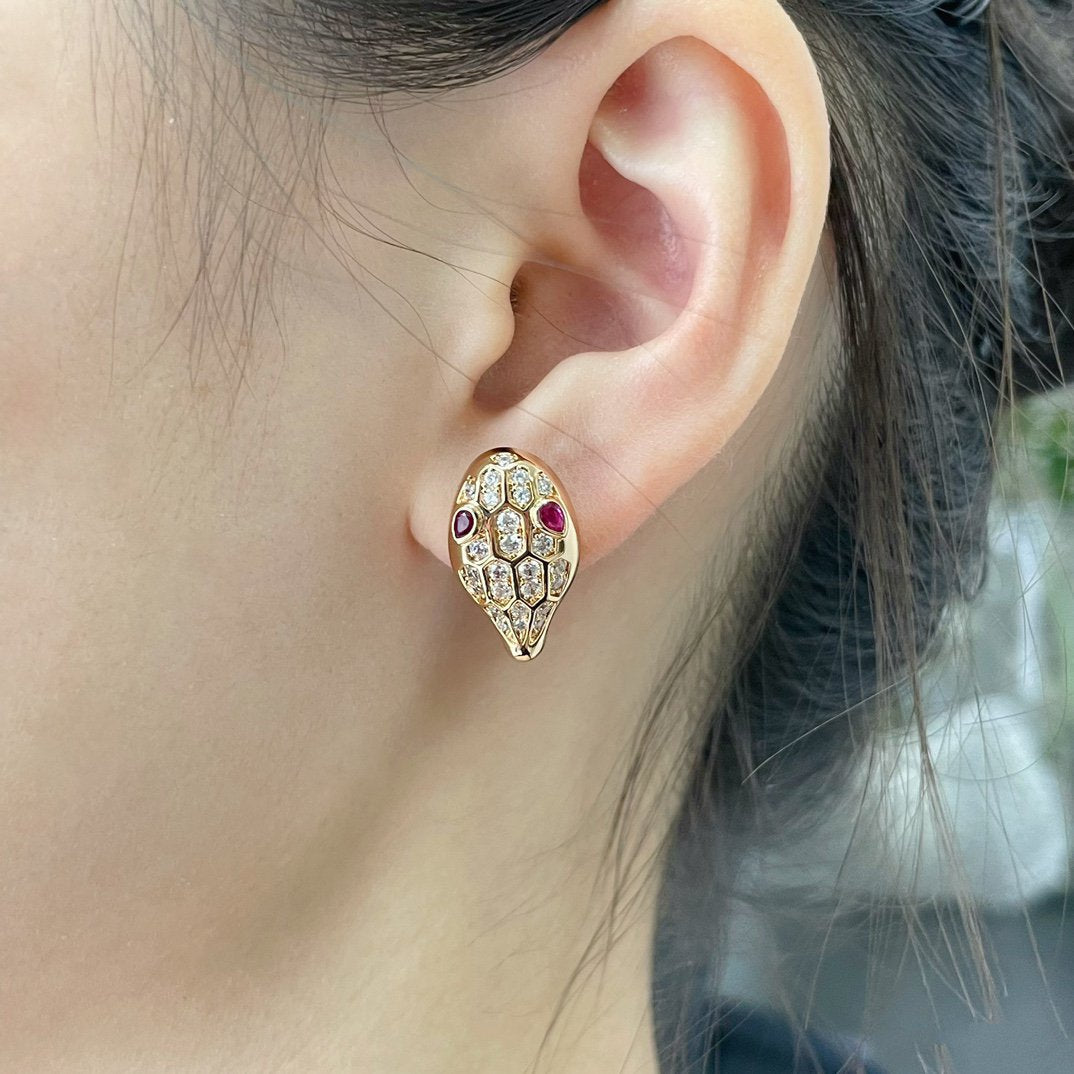[Kincade Jewelrys]SERPENT DIAMOND STUD EARRINGS