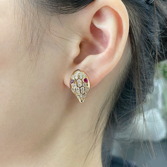 [Kincade Jewelrys]SERPENT DIAMOND STUD EARRINGS