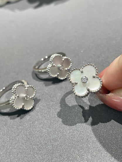 [Kincade Jewelrys]CLOVER SILVER MOP DIAMOND RING