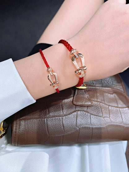 [Kincade Jewelrys]FORCE 10 HALF DIAMOND PINK GOLD RED CORDERI LARGE AND MEDIUM MODEL