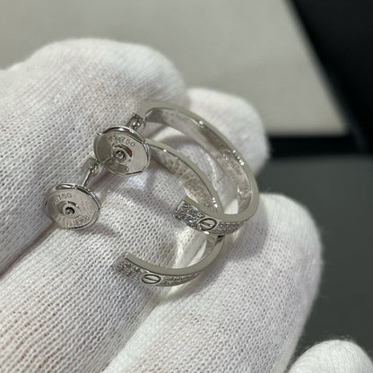 [Kincade Jewelrys]LOVE DIAMOND SILVER HOOP EARRINGS