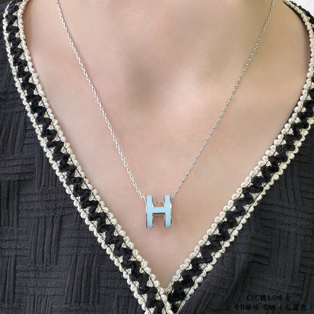 [Kincade Jewelrys] COLLIER POP H BLEU CIEL