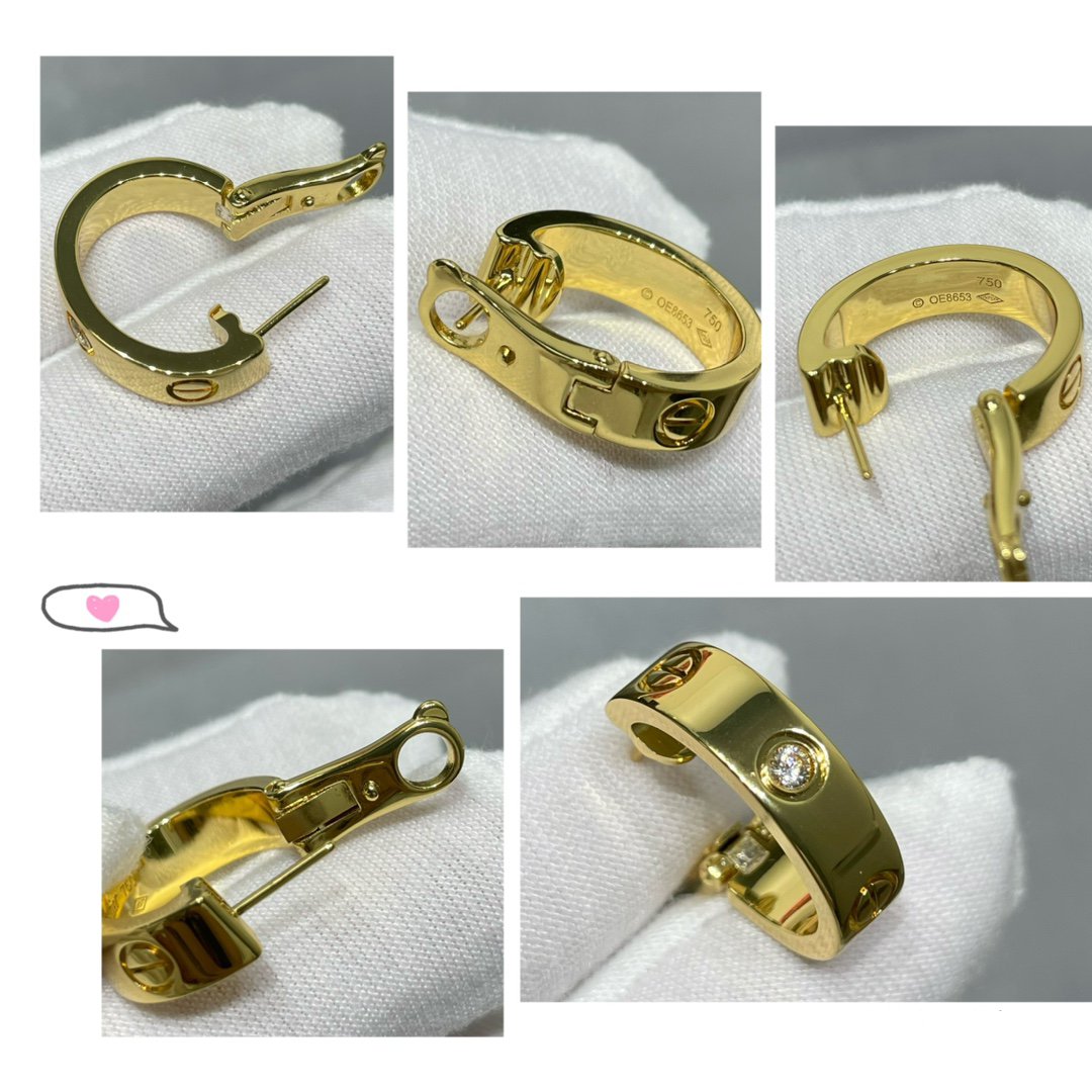[Kincade Jewelrys]LOVE 5.5MM 1 DIAMOND EARRINGS