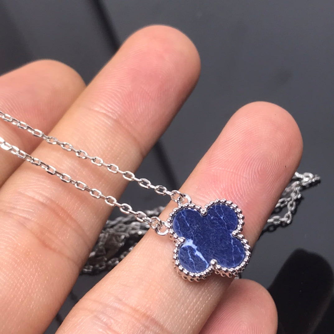[Kincade Jewelrys]CLOVER PIETERSITE SILVER LONG NECKLACE