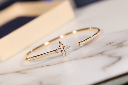 [Kincade Jewelrys]IDYLLE GOLD OPEN BRACELET DIAMOND PAVED
