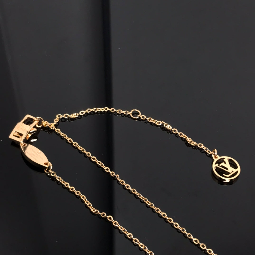 [Kincade Jewelrys]COLOR BLOSSOM PINK MOP SUN GOLD NECKLACE