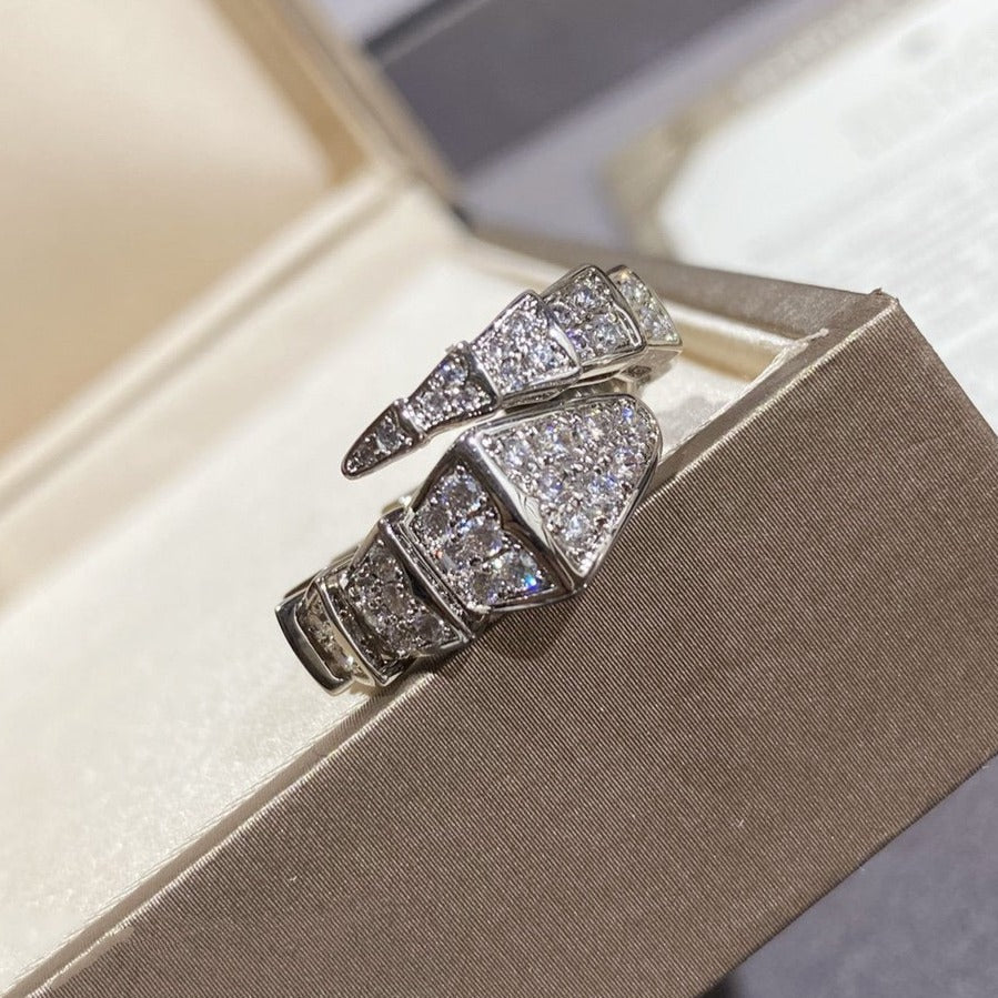 [Kincade Jewelrys]SERPENTI LARGE RING SILVER DIAMOND PAVED