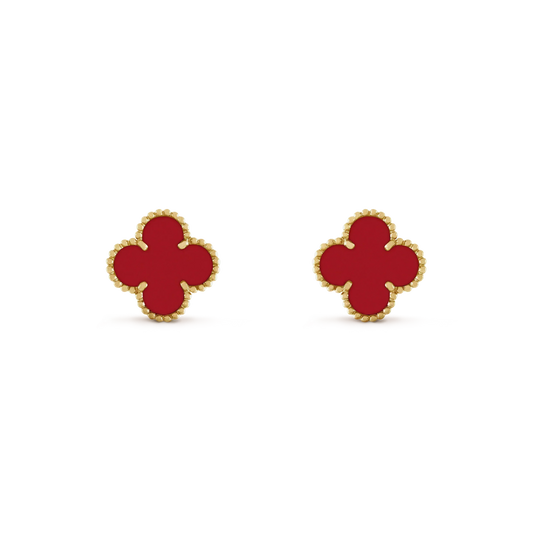 [Kincade Jewelrys]CLOVER MINI 9.5MM CARNELIAN EARRINGS
