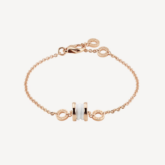 [Kincade Jewelrys]ZERO 1 SOFT PINK GOLD AND WHITE CERAMIC BRACELET