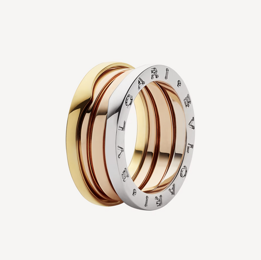 [Kincade Jewelrys]ZERO 1 THREE-BAND ROSE WHITE AND YELLOW RING
