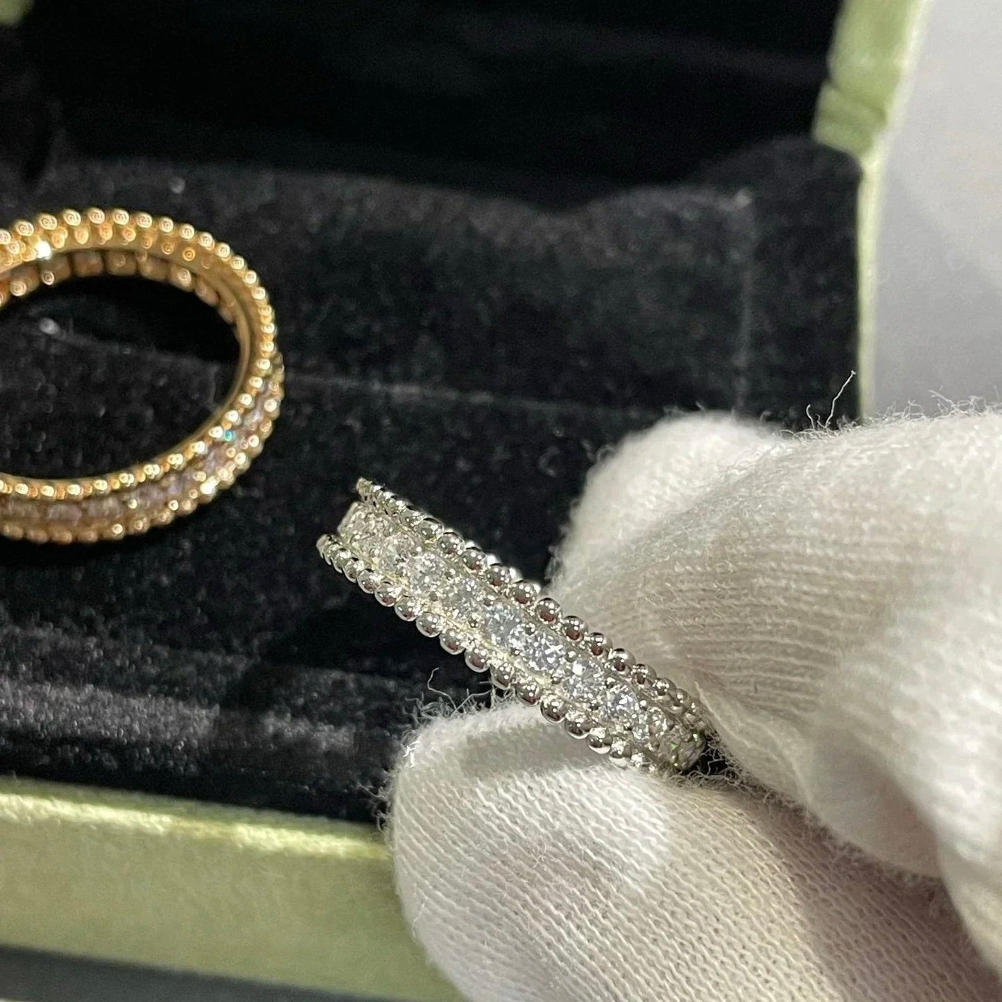 [Kincade Jewelrys] BAGUE PERLEE DIAMANT EN ARGENT