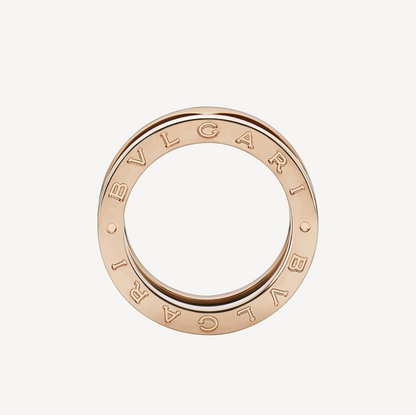 [Kincade Jewelrys]ZERO 1 TWO-BAND LOOPS AND BLACK CERAMIC PINK GOLD RING