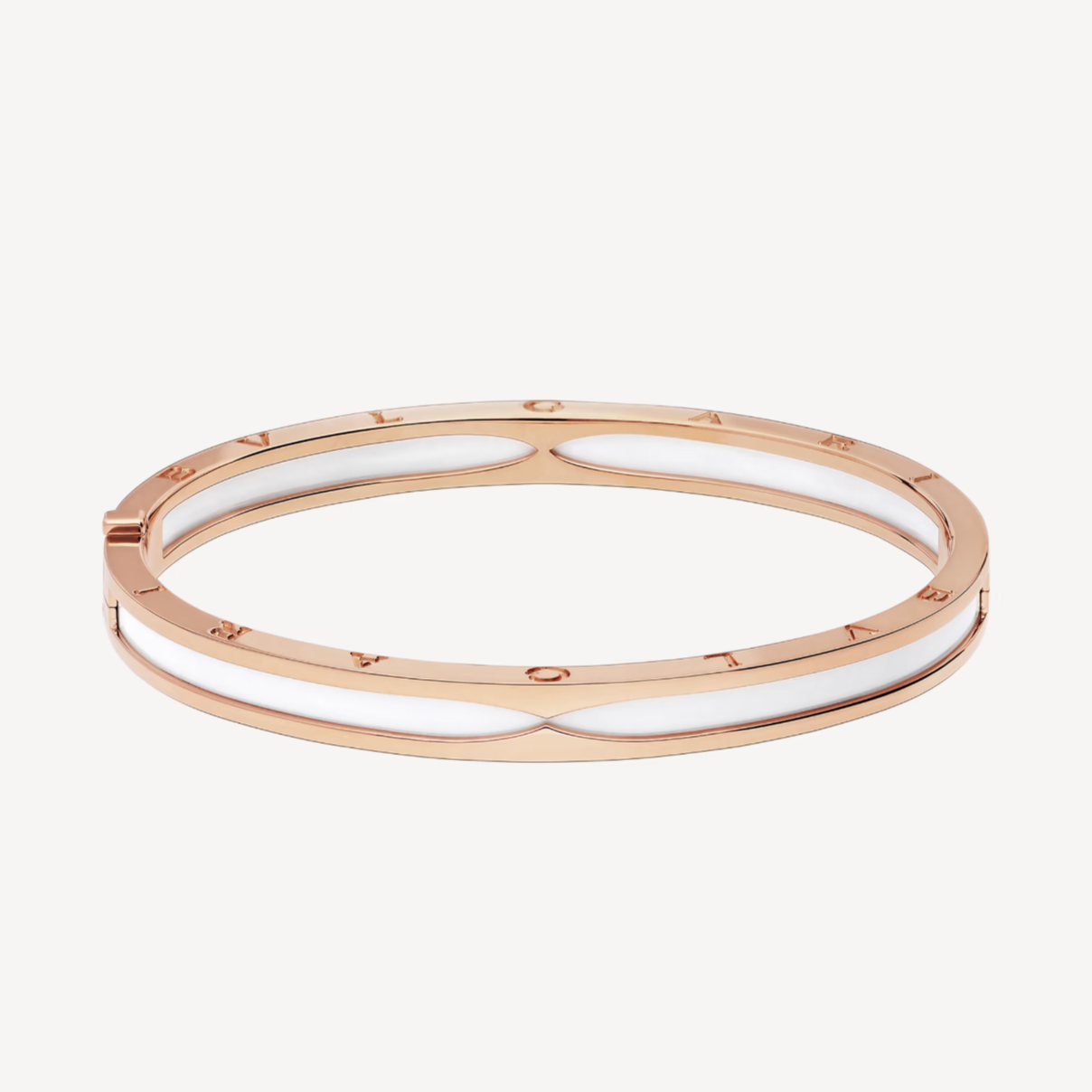 [Kincade Jewelrys]ZERO 1 PINK GOLD WITH WHITE CERAMIC BRACELET