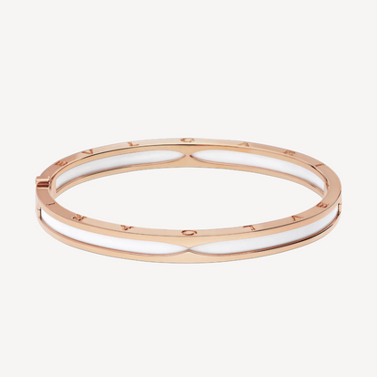 [Kincade Jewelrys]ZERO 1 PINK GOLD WITH WHITE CERAMIC BRACELET