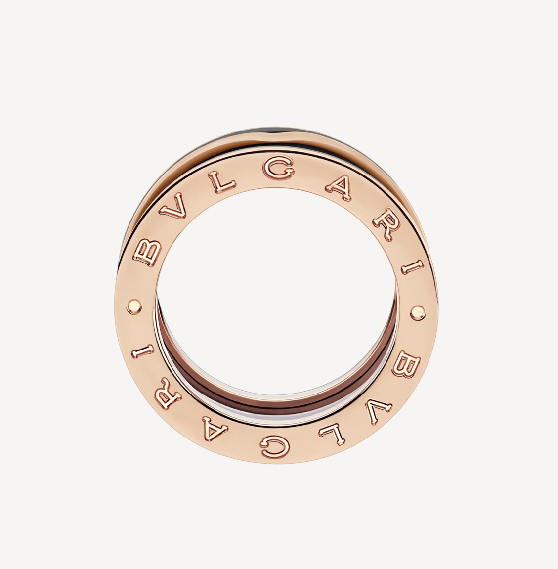 [Kincade Jewelrys]ZERO 1 TWO-BAND WITH MATTE BLACK CERAMIC PINK GOLD RING