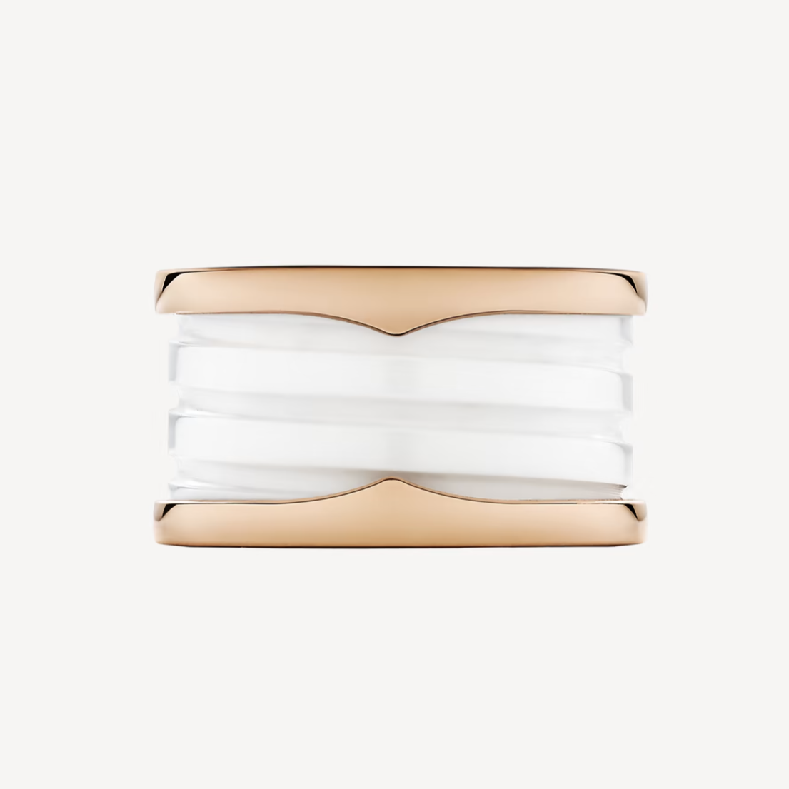 [Kincade Jewelrys]ZERO 1 FOUR-BAND LOOPS AND WHITE CERAMIC SPIRAL PINK GOLD RING