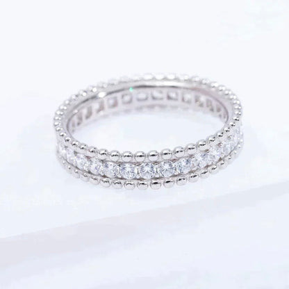 [Kincade Jewelrys] BAGUE PERLEE DIAMANT EN ARGENT