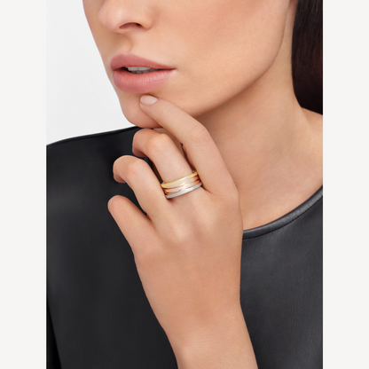 [Kincade Jewelrys]ZERO 1 THREE-BAND ROSE WHITE AND YELLOW RING