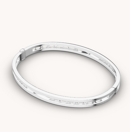 [Kincade Jewelrys]ZERO 1 SPIRAL LOGO SILVER BRACELET