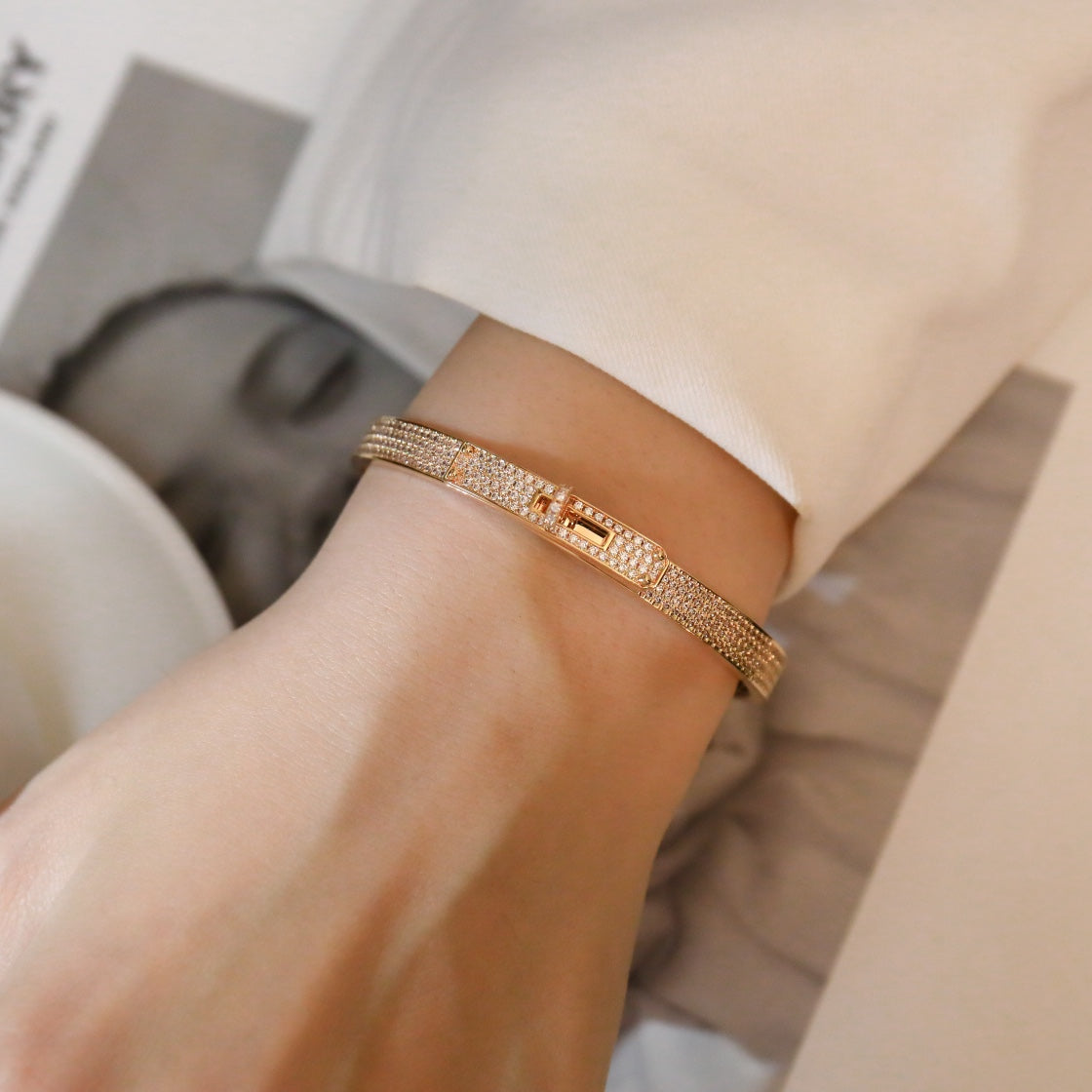 [Kincade Jewelrys]KELLY BRACELET DIAMOND PAVED