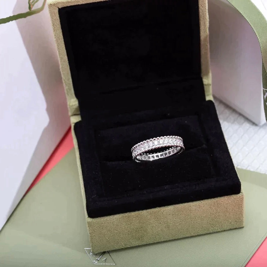 [Kincade Jewelrys] BAGUE PERLEE DIAMANT EN ARGENT