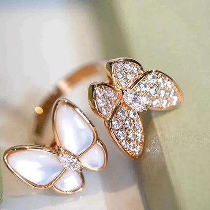 [Kincade Jewelrys]TWIN BUTTERFLY DIAMOND MOP RING
