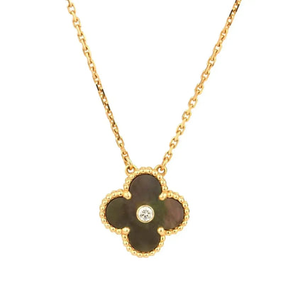[Kincade Jewelrys]CLOVER 15MM DIAMOND AND MOTHER-OF-GREY NECKLACE