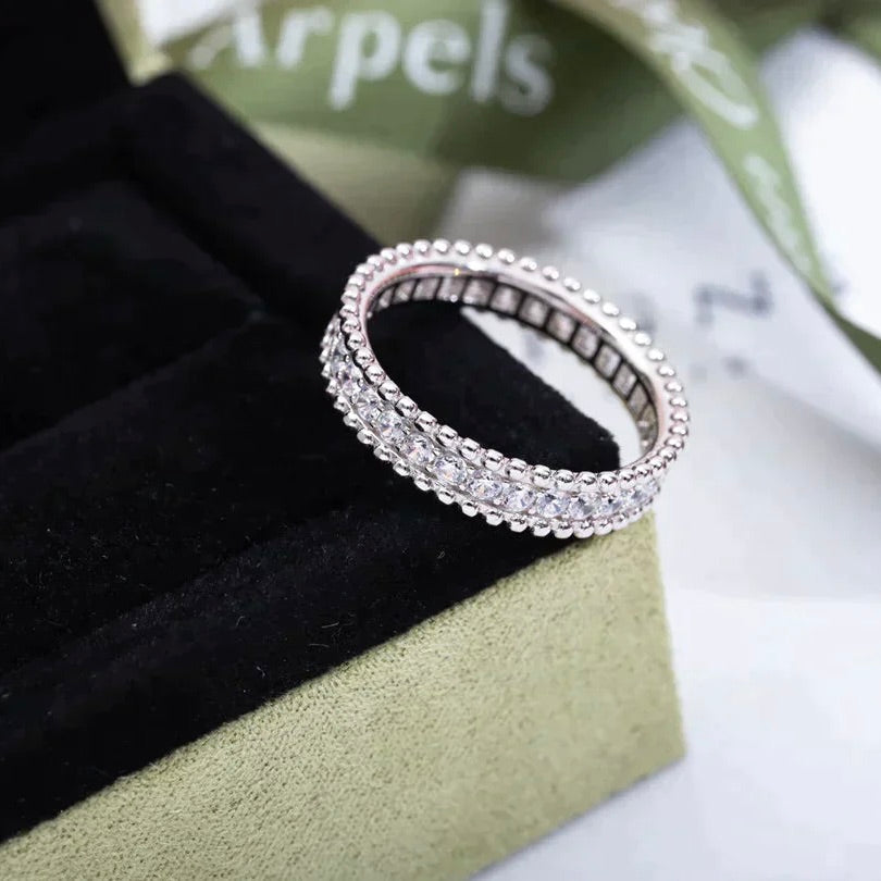 [Kincade Jewelrys] BAGUE PERLEE DIAMANT EN ARGENT
