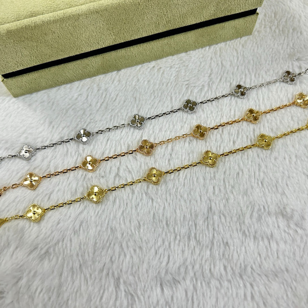 [Kincade Jewelrys]CLOVER 6 MOTIF DIAMOND BRACELET