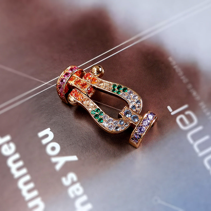 [Kincade Jewelrys]FORCE LARGE HORSESHOE  COLORED DIAMOND BRACELET ROSE GOLD