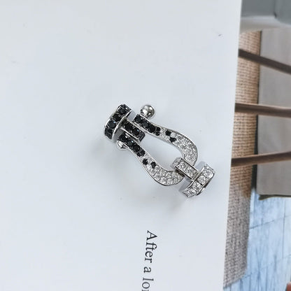 [Kincade Jewelrys]FORCE LARGE HORSESHOE BLACK WHITE DIAMOND BRACELET ROSE GOLD