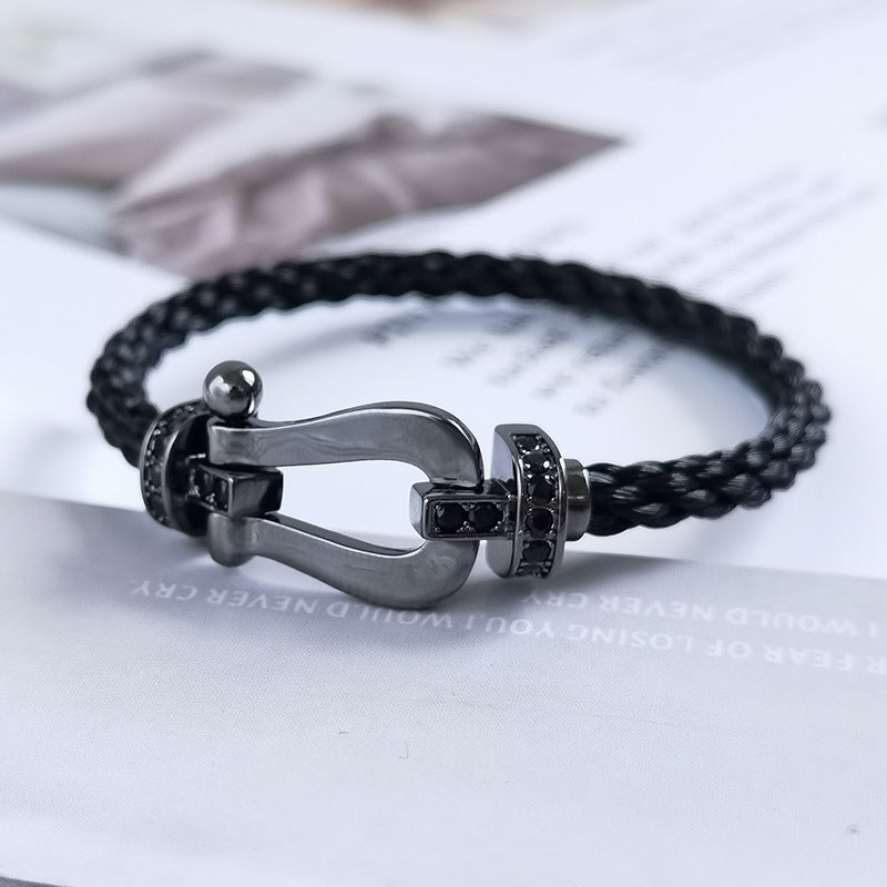 [Kincade Jewelrys]FORCE LARGE SERIES HORSESHOE BLACK SAMURAI BRACELET