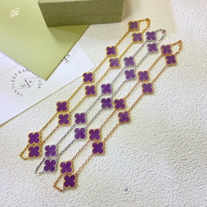 [Kincade Jewelrys]CLOVER 10 MOTIFS  PURPLE VIOLET  NECKLACE