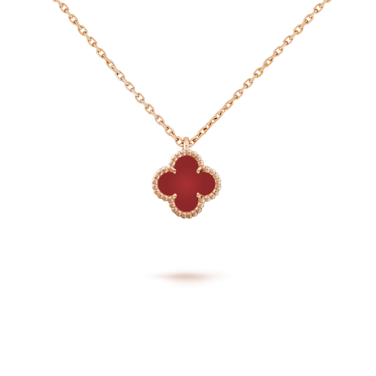 [Kincade Jewelrys] COLLIER CLOVER MINI CORNALINES BLANCHES 9,5 MM