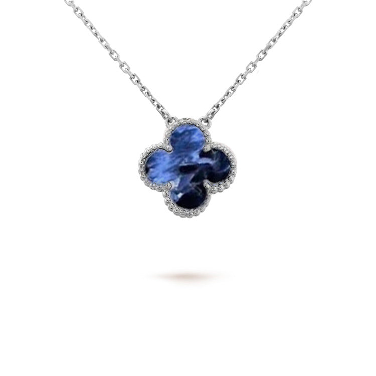 [Kincade Jewelrys]CLOVER 15MM PIETERSITE NECKLACE SILVER