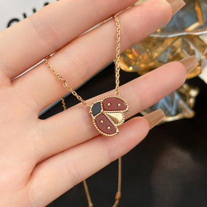 [Kincade Jewelrys]LUCKY  CARNELIANS LADYBUG NECKLACE