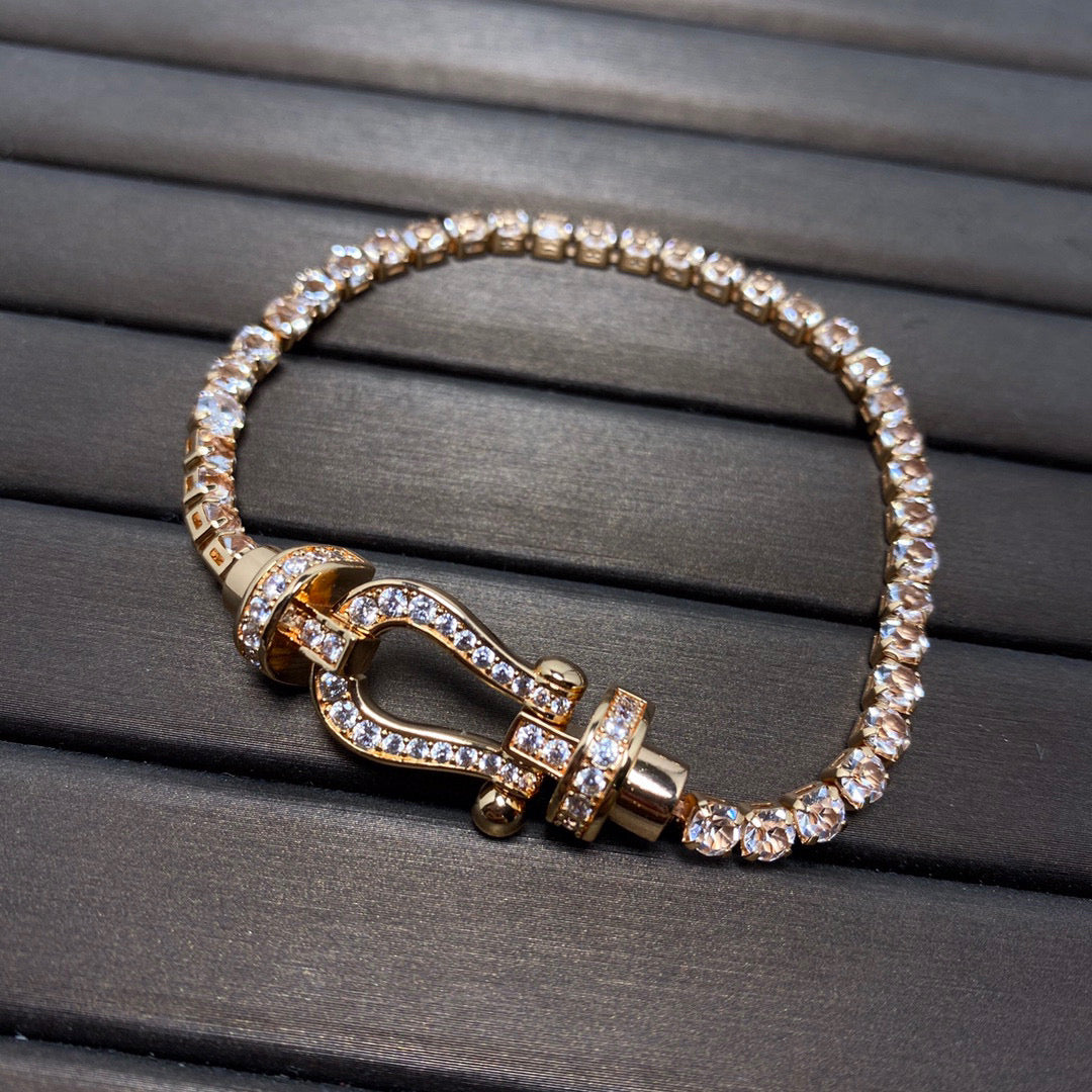 [Kincade Jewelrys]FORCE  LARGE HORSESHOE FULL DIAMOND TENNIS BRACELET