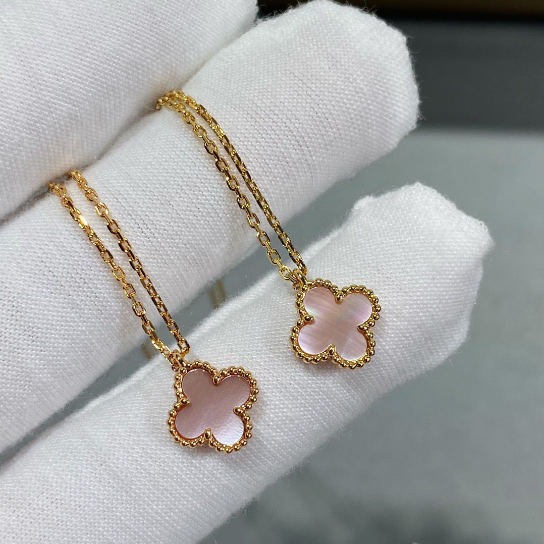 [Kincade Jewelrys]CLOVER 15MM PINK MOTHER-OF-PEARL SINGLE FLOWER NECKLACE