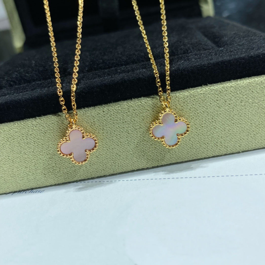 [Kincade Jewelrys]CLOVER 15MM PINK MOTHER-OF-PEARL SINGLE FLOWER NECKLACE