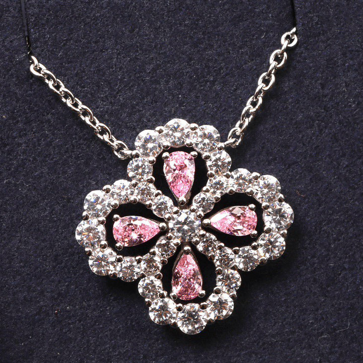 [Kincade Jewelrys]LOOP NECKLACE FULL MOTIF DIAMOND 16MM MULTIPLE COLORS